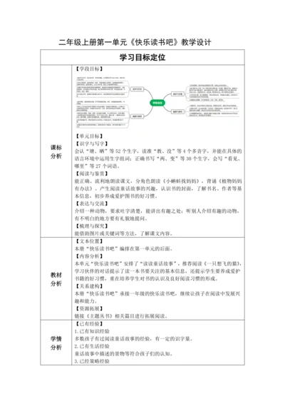【大单元】统编版语文二上第一单元《快乐读书吧》 教学设计