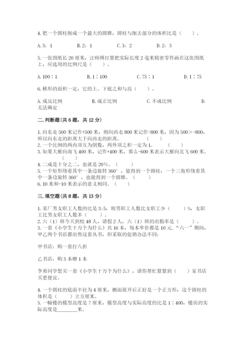 天津市宝坻区六年级下册数学期末测试卷汇编.docx