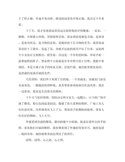 2023最新清明节的小学生主题作文600字文档