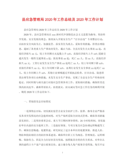 精编之经典范文县应急管理局年工作总结及年工作计划.docx