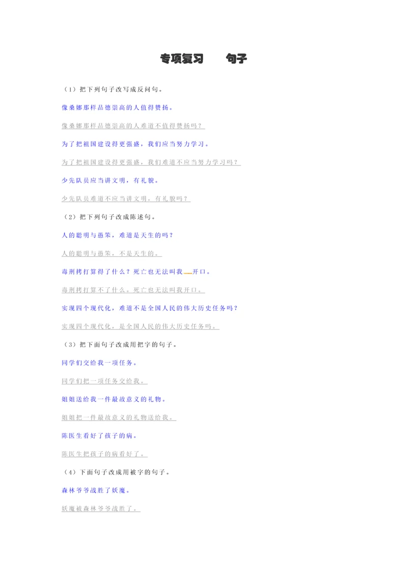 2023年小升初语文专项复习句子精编习题.docx