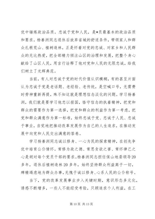 学习优秀党员人物杨善洲心得体会.docx