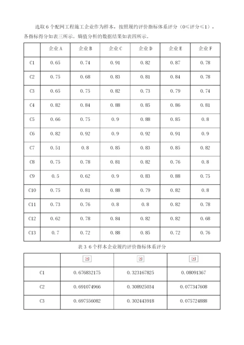 基于熵值法和层次分析法的配网工程施工企业履约评价.docx