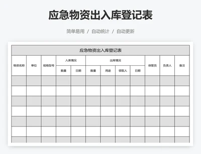 应急物资出入库登记表