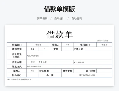借款单模版
