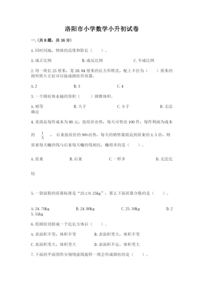 洛阳市小学数学小升初试卷带答案（培优）.docx