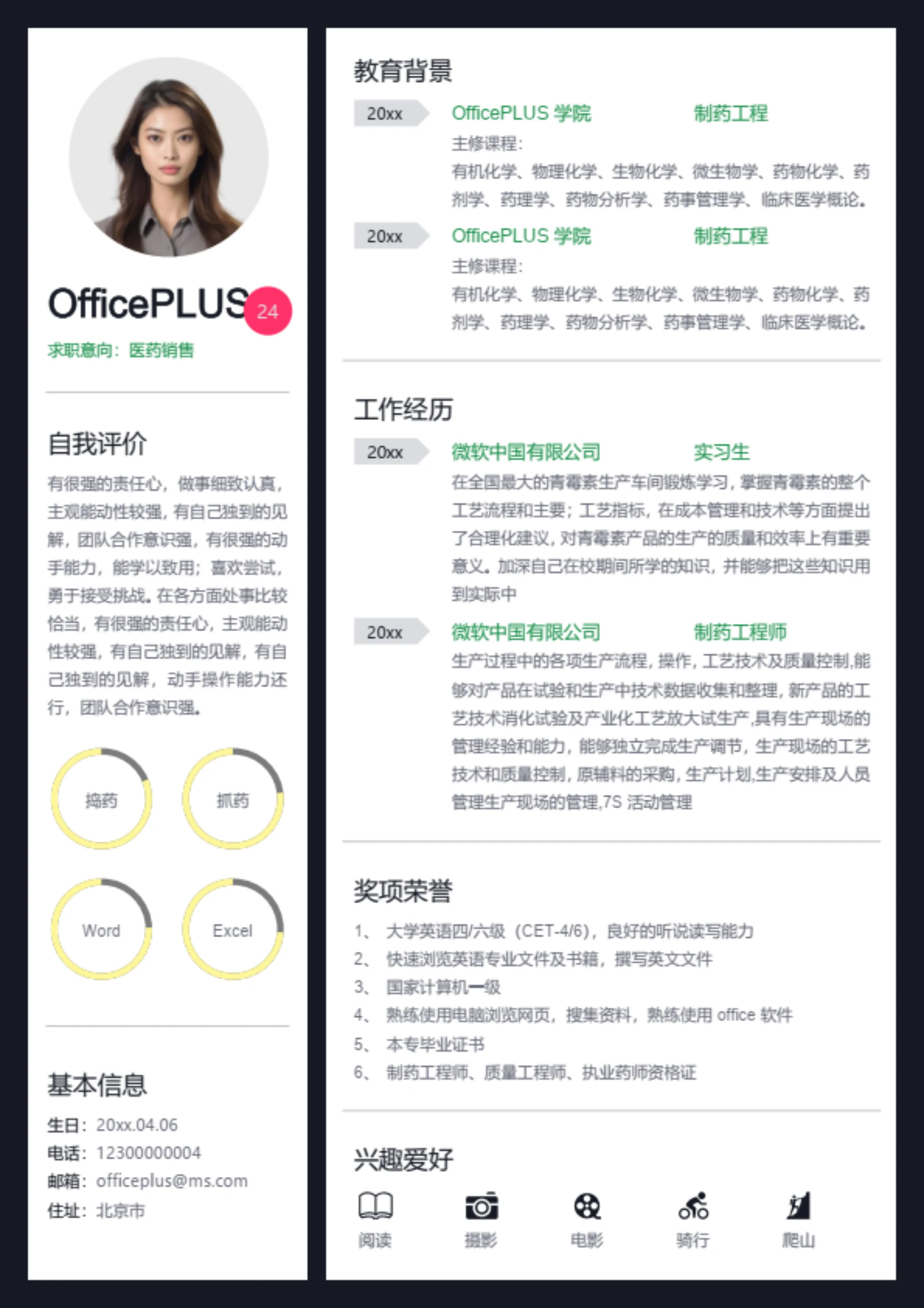营销项目管理简历模板