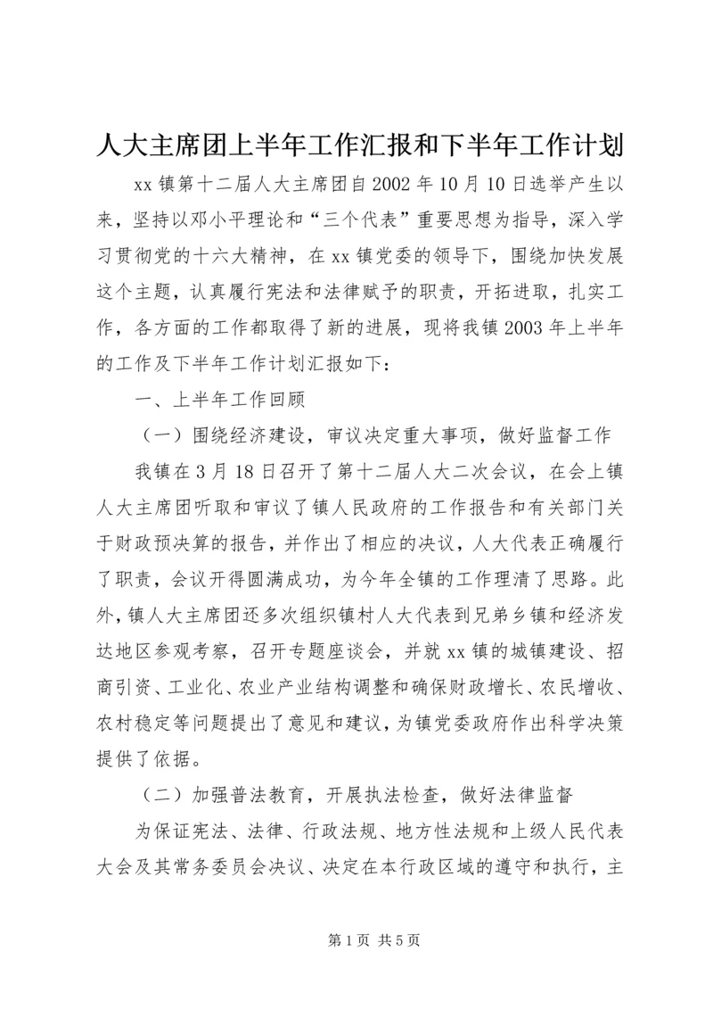 人大主席团上半年工作汇报和下半年工作计划.docx