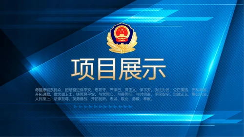 蓝色大气公安警察派出吧年年终总结所动态PPT