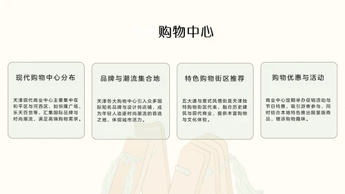 国风绿色渐变天津旅游攻略
