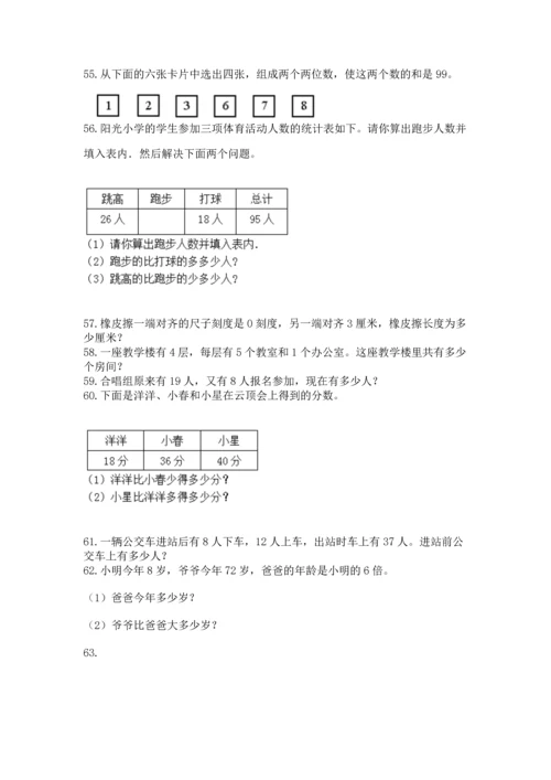 二年级上册数学应用题100道及1套参考答案.docx