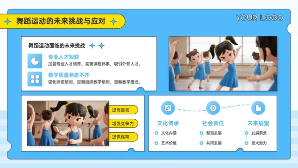 蓝黄色3D潮流风健身新潮流舞蹈运动的魔力
