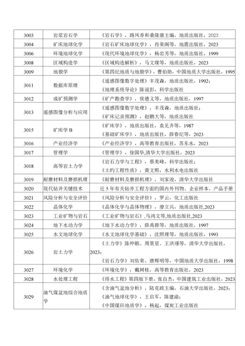 2023年中国地质大学北京博士研究生入学考试参考书目.docx