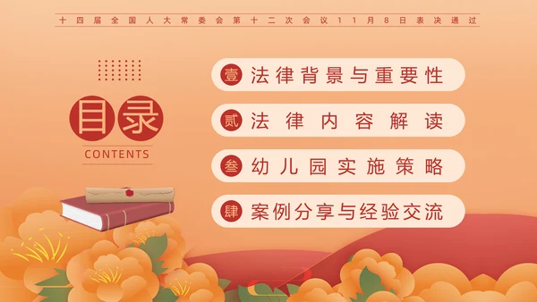 贯彻落实学前教育法,教书育人PPT模板