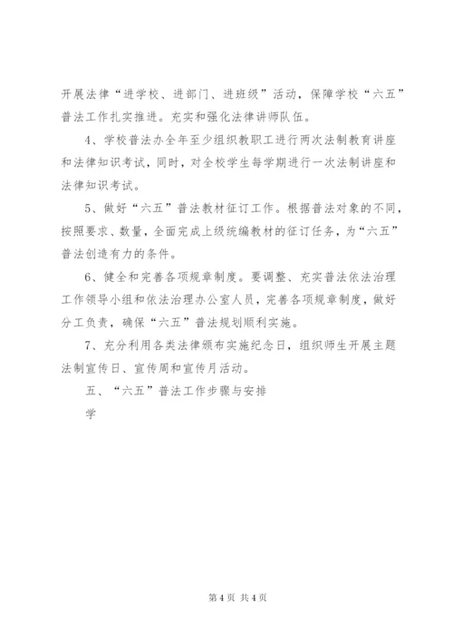 中学六五普法规划工作方案.docx