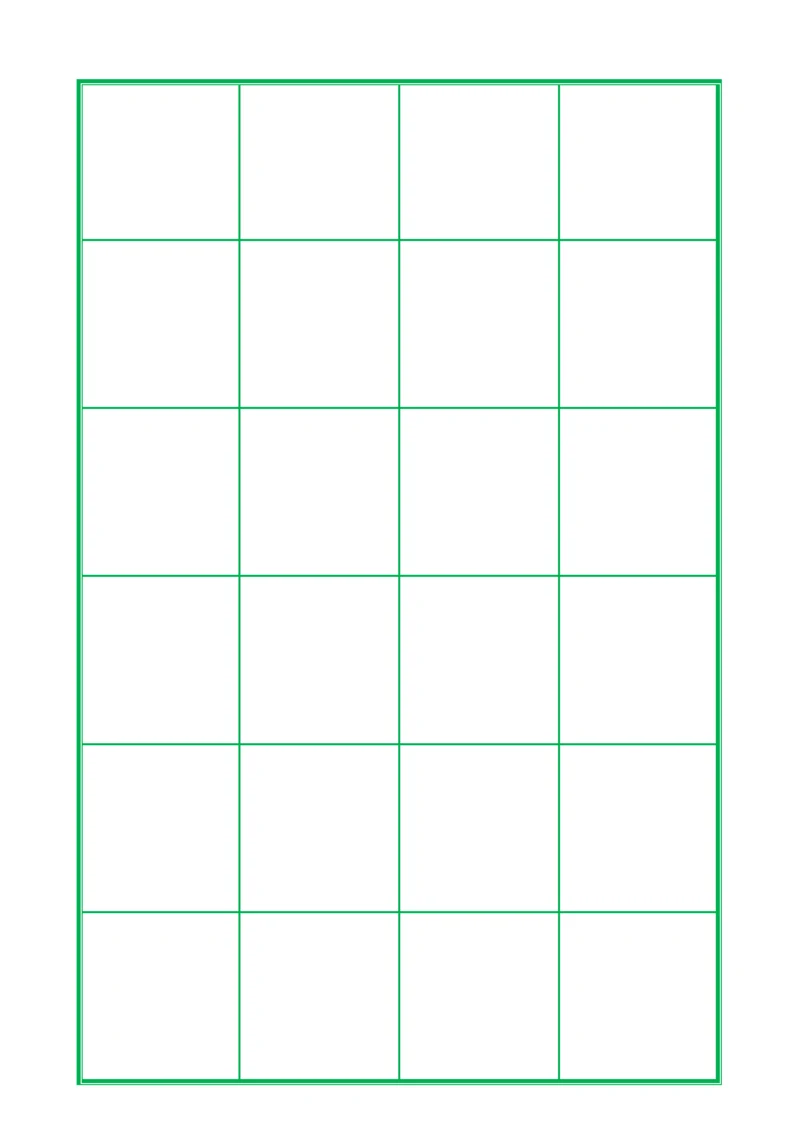 绿色口字格书法字帖纸4X6