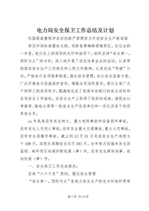 电力局安全保卫工作总结及计划 (2).docx