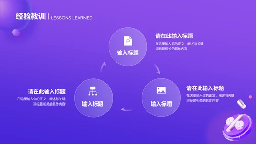 紫色创意毛玻璃电商工作总结PPT