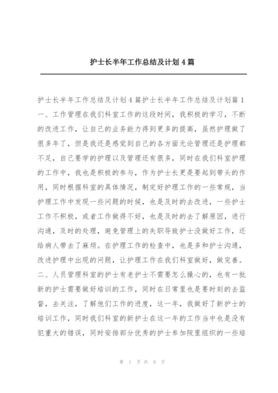 护士长半年工作总结及计划4篇.docx