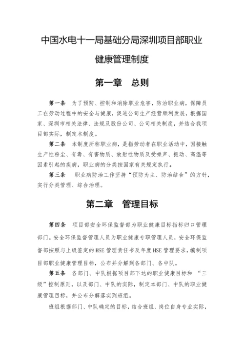 深圳项目部职业健康管理制度.docx