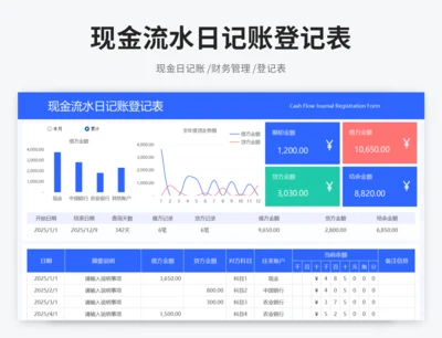 现金流水日记账登记表