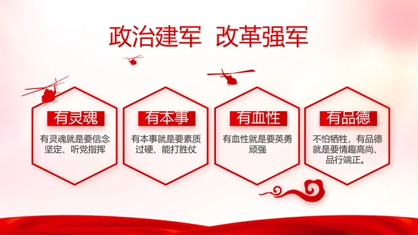 红色党支部年终述职报告学习教育动态PPT模板