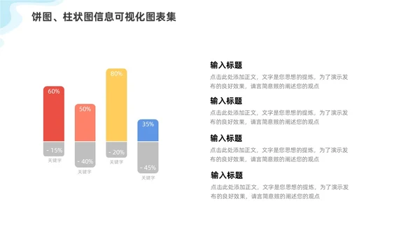 通用多彩饼图柱状图信息可视化图表集PPT