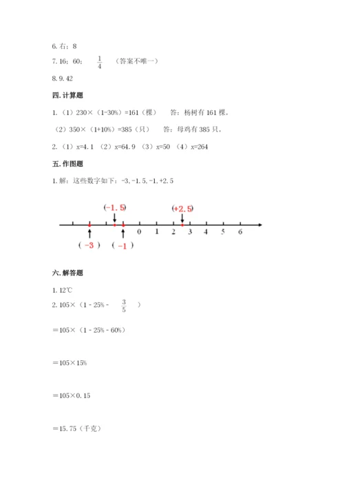 大洼县六年级下册数学期末测试卷a4版.docx