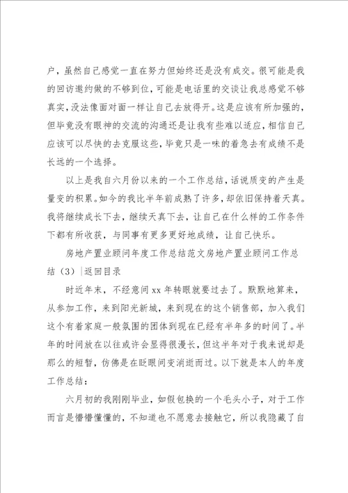 房地产置业顾问工作总结4篇