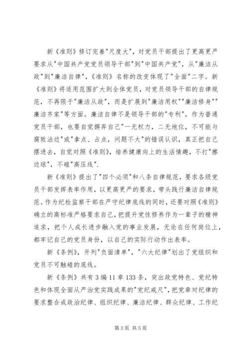 学习廉洁自律准则和纪律处分条例心得.docx