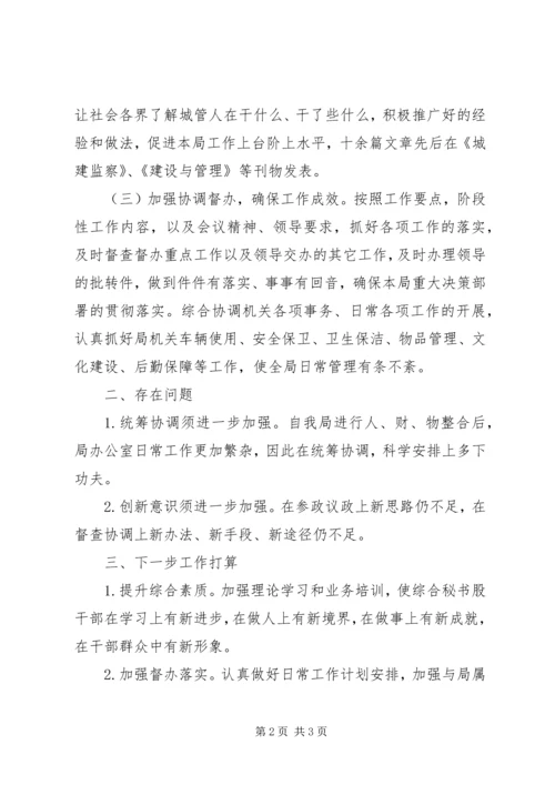 城管局综合秘书股工作报告.docx