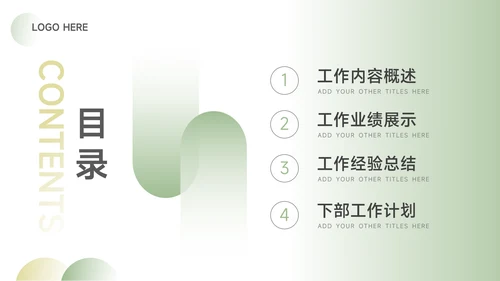 绿色简洁大气年终总结汇报PPT模板