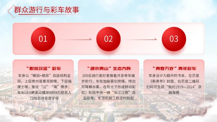 红色简约大气北京政府国庆宣传活动PPT模板