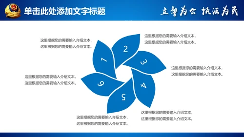 蓝色公安局警察交警队特警派出所民警PPT