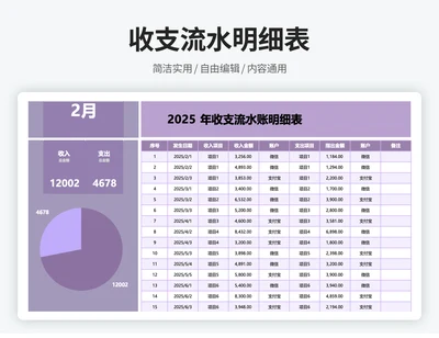 项目收支流水明细表