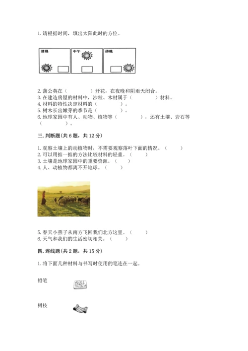 教科版二年级上册科学期末测试卷完美版.docx