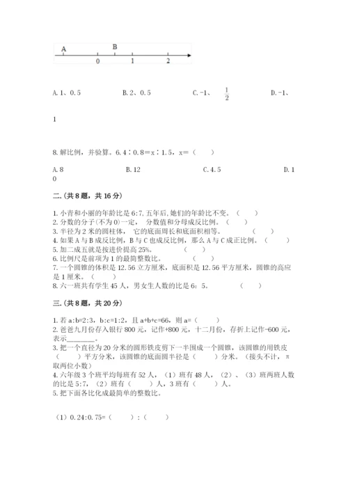 苏教版数学六年级下册试题期末模拟检测卷带答案（培优）.docx