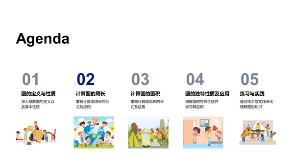 初中数学圆形知识讲解PPT模板