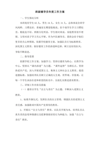 班级辅导员年度工作计划.docx