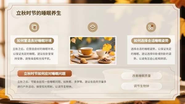 褐色中国风立秋养生PPT模板