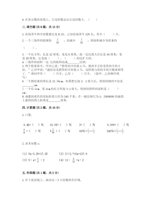 人教版六年级下册数学期末测试卷及答案【名师系列】.docx