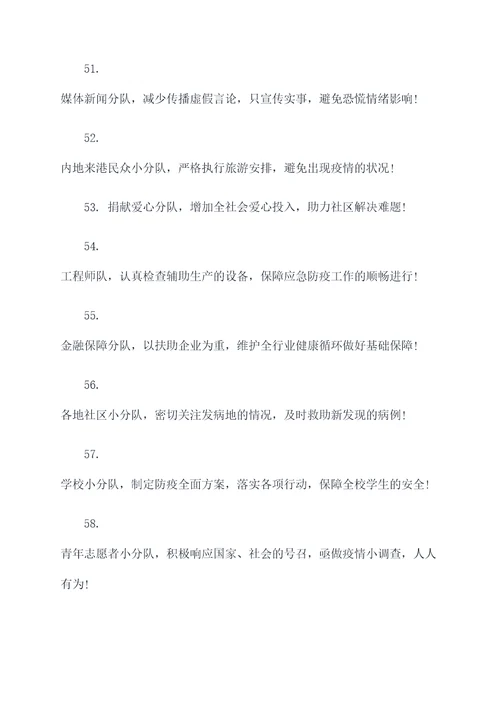 抗疫小队伍名称和口号简短