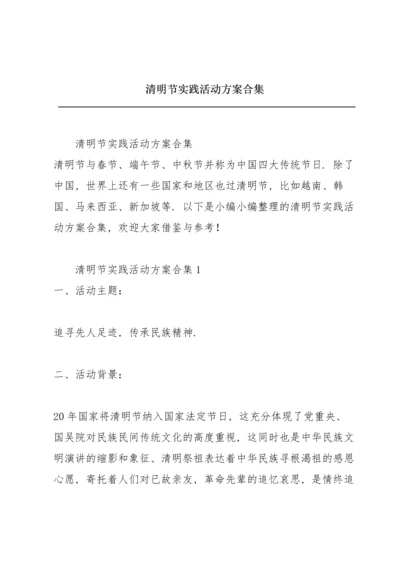 清明节实践活动方案合集.docx