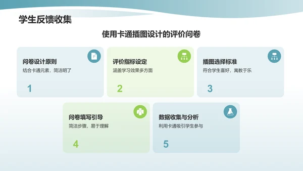 蓝色卡通风可爱卡通通用教学PPT模板