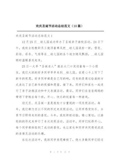 欢庆圣诞节活动总结范文（10篇）.docx