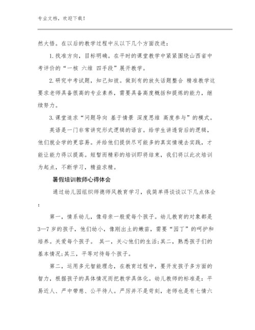 暑假培训教师心得体会例文30篇.docx