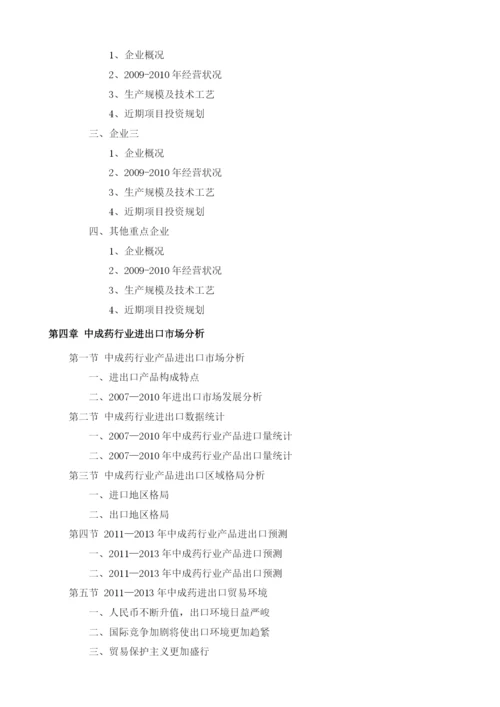 中成药项目投资调研及前景预测报告模板.docx