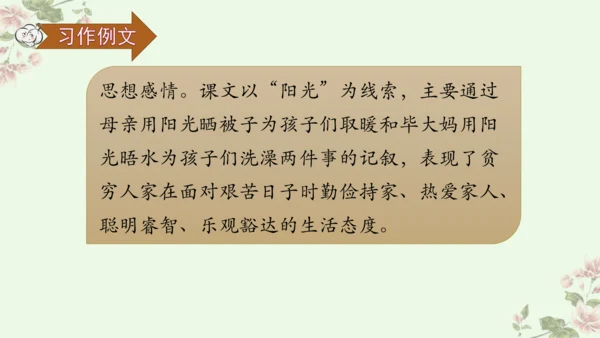 【新课标】第三单元习作例文 阳光的两种用法（课件17张PPT）
