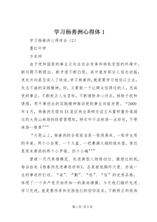 学习杨善洲心得体1精编.docx