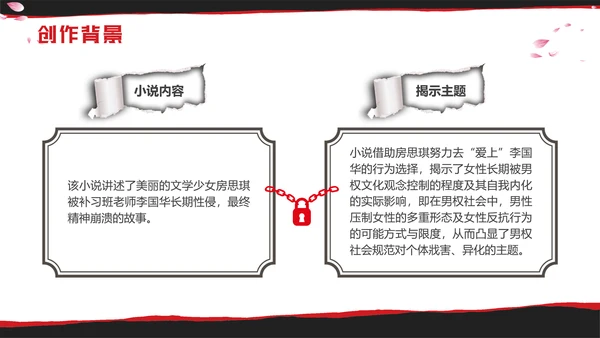 红黑撕纸房思琪的初恋乐园读书分享剪影女孩舞者枷锁铁链跳舞蝴蝶